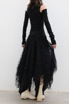 Marc Le Bihan lace embroidered skirt 2596 series plant dyeing France MLB-2596-HEILS black lace embroidery